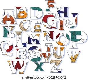 Alphabet Print with flower pattern can be resized and reused to make own words or used as is as a card or art print.