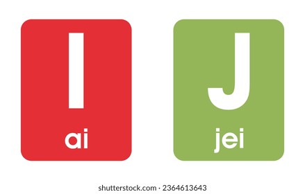Alphabet Printable Flashcards Collection with Letter I, J
