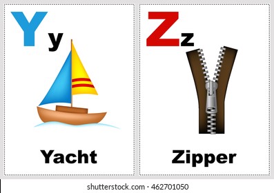 Alphabet Printable Flashcards Collection With Letter Y, Z