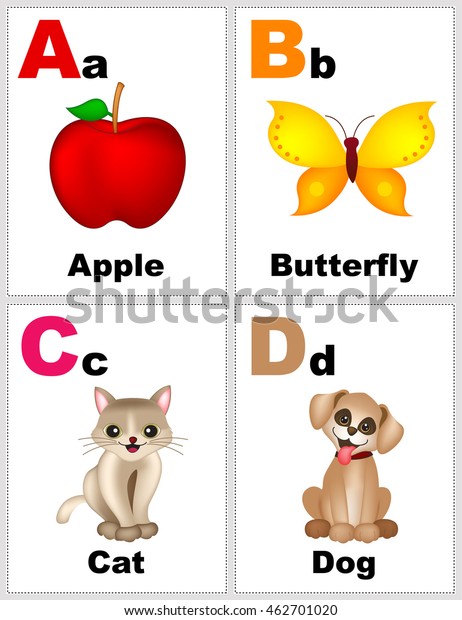 alphabet printable flashcards collection letter b stock illustration 761450563