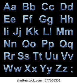 Alphabet pseudo 3d letters on a black