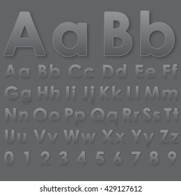 Alphabet pseudo 3d letters on dark gray