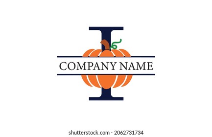 I plantilla de logotipo de vector monograma abstracto de la calabaza de alfabeto
