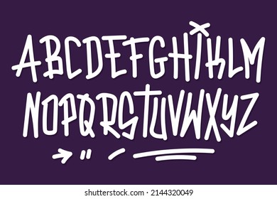 Alphabet Punk Typography Set concept Cartoon Vector