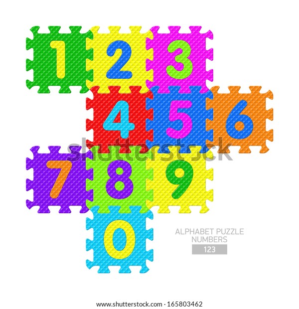 Alphabet Puzzle Numbers Vector Stock Vector Royalty Free 165803462