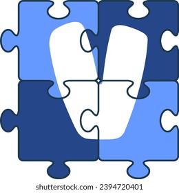 ein Alphabet mit einem Puzzleteil