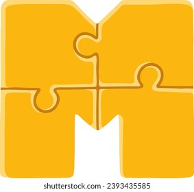 an alphabet with a puzzle theme