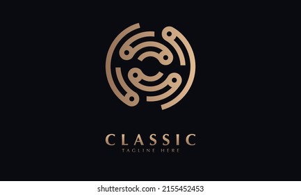 Alphabet Puzzle Vector monogram icon logo template
