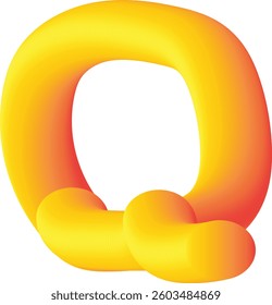 Alphabet Q 3d design by illastation