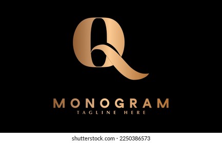 Alphabet Q abstract monogram vector logo template