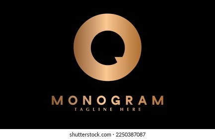 Alphabet Q abstract monogram vector logo template