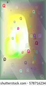 Alphabet Q art background