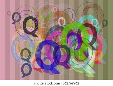 Alphabet Q art elements