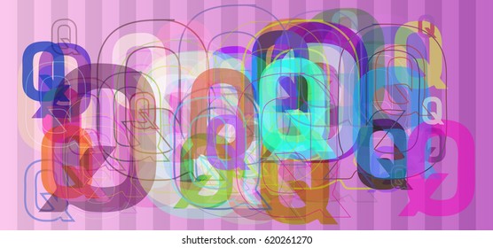 Alphabet Q art texture