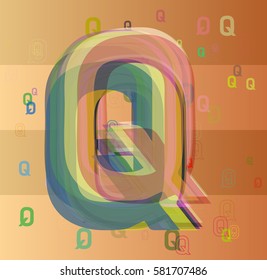 Alphabet Q background template
