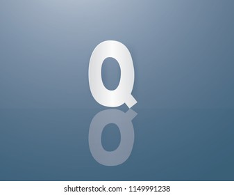 Alphabet Q Calligraphy Sample Styles paper on blue background.Vector craft and illustration style