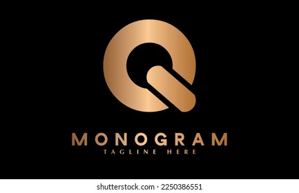 Alphabet Q in cube shape abstract monogram vector logo template