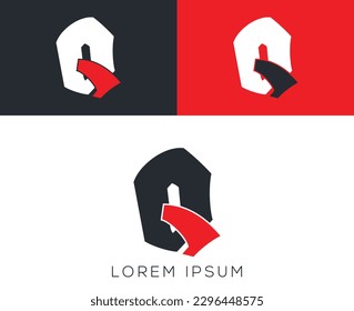 Plantilla de vectores de logotipo de tipo 'Q' con forma abstracta