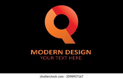 Alphabet q modern shape abstract monogram vector logo template