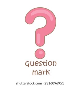 Alphabet Q For Question Mark Vocabulary School Lesson Writing Reading Cartoon Illustration Vector Clipart
