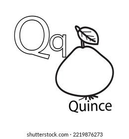 Alphabet Q with Quince coloring page