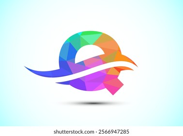 Alphabet Q with swoosh or ocean wave logo design. Graphic alphabet symbol for corporate business identity