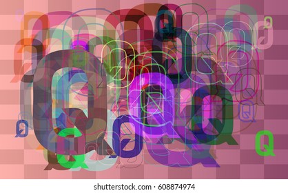 Alphabet Q template design