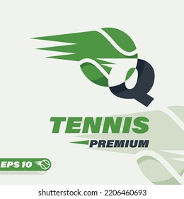 Alphabet Q Tennis Logo Design for sport logo