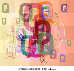 Alphabet Q texture vector