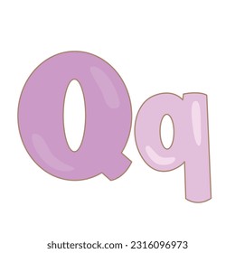 Alphabet Q For Vocabulary School Lesson Writing Reading Cartoon Illustration Vector Clipart