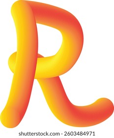 Alphabet R 3d design by illastation