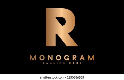 Alphabet R abstract monogram vector logo template