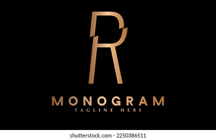 Alphabet R abstract monogram vector logo template