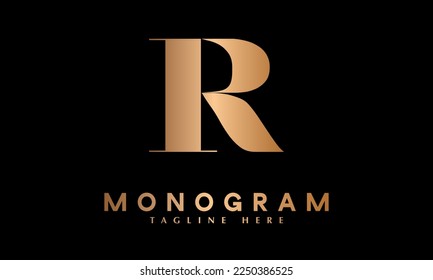 Alphabet R abstract monogram vector logo template