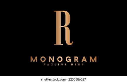 Plantilla de logotipo del vector de monograma abstracto de tipo alfabeto R