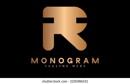 Alphabet R abstract monogram vector logo template