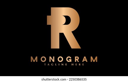 Alphabet R abstract monogram vector logo template