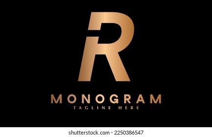 Alphabet R abstract monogram vector logo template