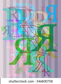 Alphabet R around beautiful elegance, clear band into business