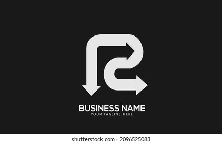 Alphabet R arrow creation monogram vector logo template