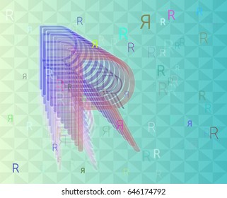 Alphabet R art pattern