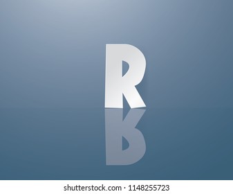 Alphabet R Calligraphy Sample Styles paper on blue background.Vector craft and illustration style
