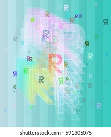 Alphabet R design vector