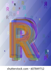 Alphabet R elements background