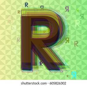 Alphabet R icon background