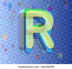 Alphabet R icon background