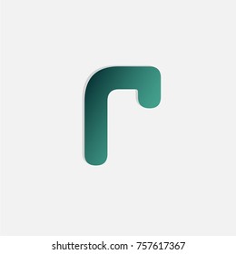 alphabet " r " letter with gradient effect 