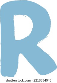 Alphabet R letter Hand Drawn illustration element for kids kindergarten and preschool education 