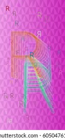Alphabet R pattern art