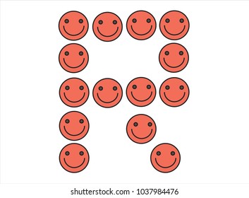 alphabet "R" is smile vector and font.
